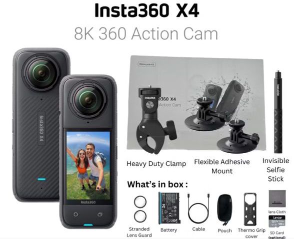 INSTA360 X4 MOTORCYCLE KIT + 114CM INV SELFIE STICK